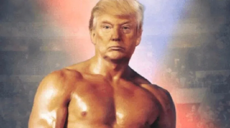 Donald Trump sube fotomontaje que lo muestra como Rocky Balboa