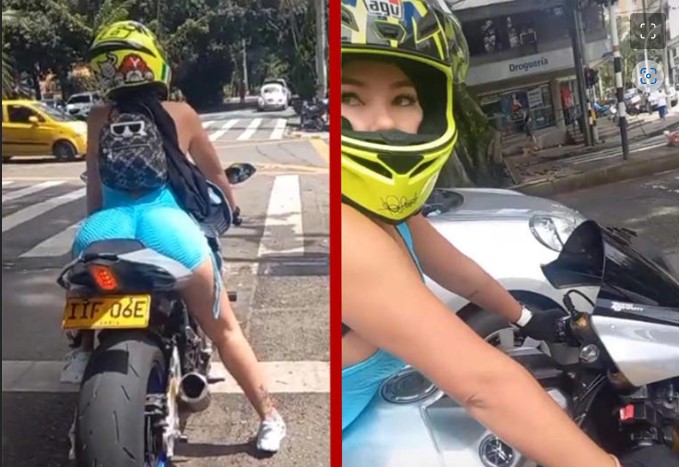 Biker colombiana doma 'caballo de acero' con tremendo estilo; video se hace viral