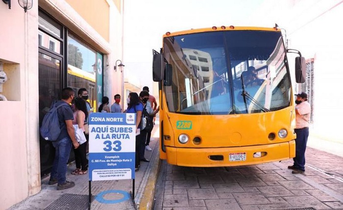 Modifican paraderos y horarios de transporte en el Centro de Mérida