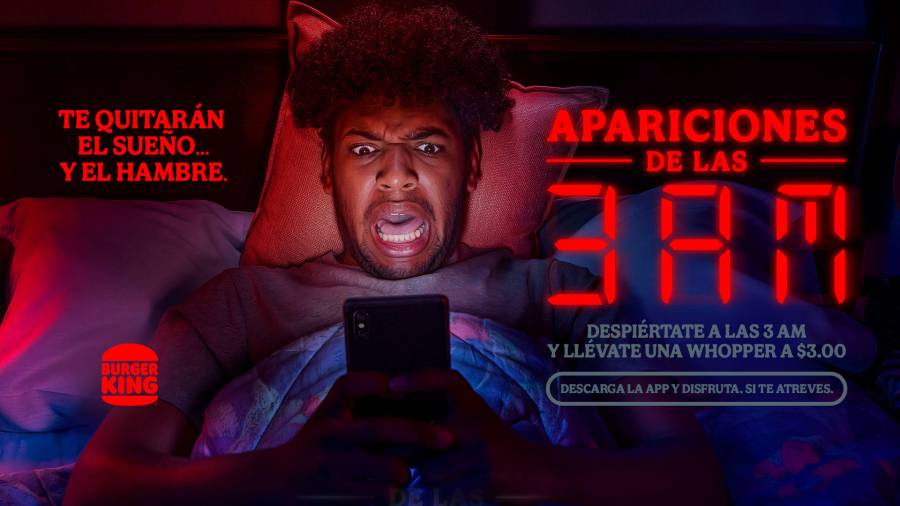 Burguer King te quiere quitar el sueño y el hambre con campaña ‘Apariciones de las 3 A.M.’