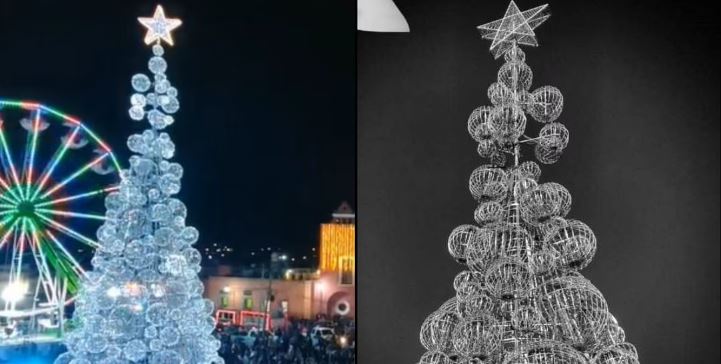 Apagan mega árbol de Navidad por respeto a las víctimas de la masacre en Salvatierra