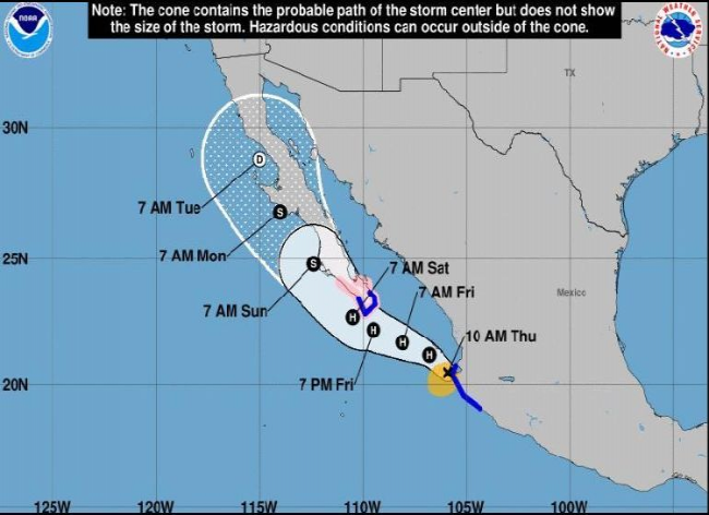 "Lorena" se degrada a tormenta tropical en Jalisco