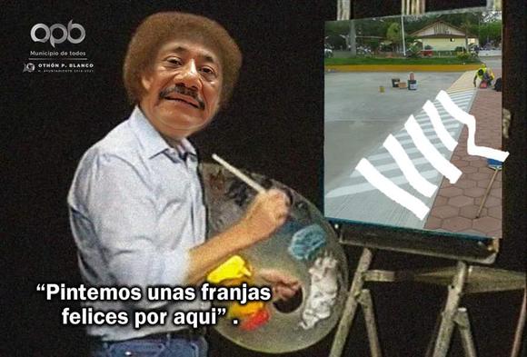 Chetumal: Se burlan con memes  del alcalde alcalde tras pintar el pavimento