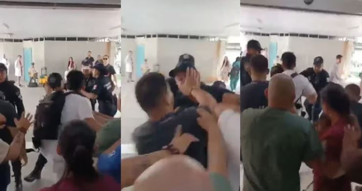 (VIDEO) Personal del IMSS y policías se lían a golpes en el Centro Médico de Guadalajara