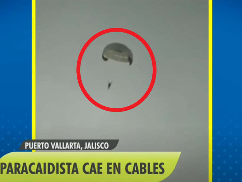 Falla en parachute deja a turista volando sin control en Vallarta, Jalisco