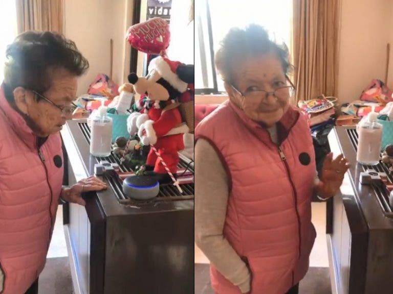 Abuelita recibe de regalo una ‘Alexa’ y así reacciona