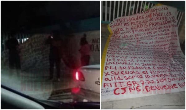 Cancún: Con ‘narco-manta’ amenazan a mujer que se oculta en Kanasín
