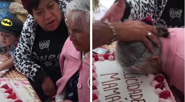 (VÍDEO) Empujan a abuelita contra su pastel de Día de las Madres y usuarios enfurecen