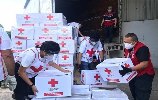 Llega ayuda humanitaria de Cruz Roja para apoyar a familias yucatecas afectadas por Delta