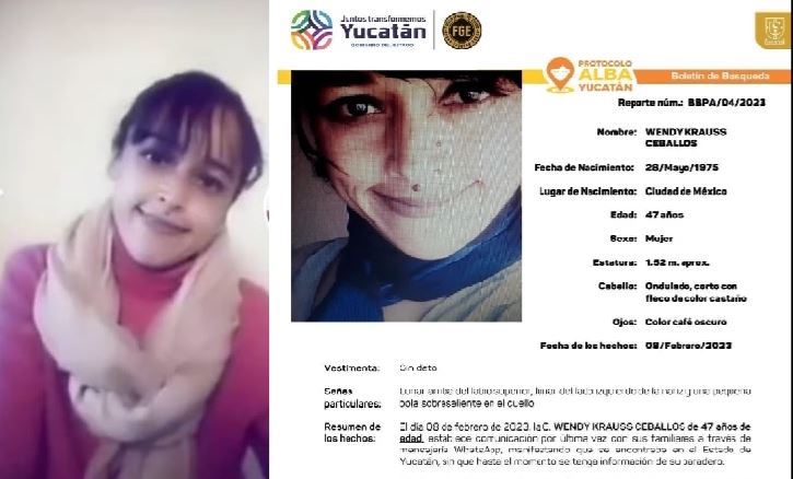 Wendy Krauss lleva un mes desaparecida en Mérida