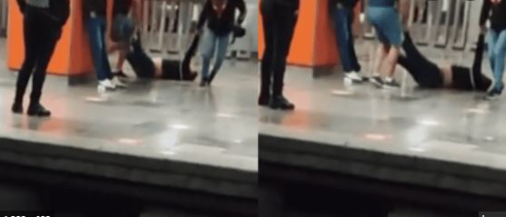 Tras noche de copas jóvenes arrastran a su amigo hasta el anden del Metro