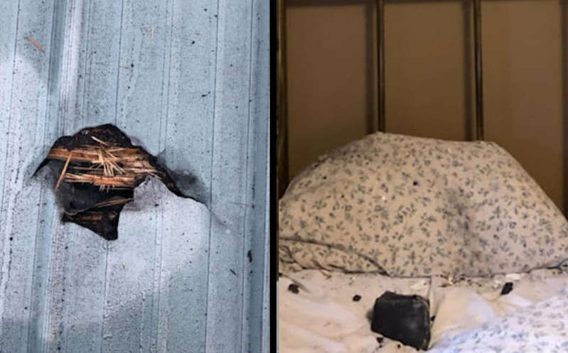 Meteorito cae cerca de la cabeza de una mujer que dormía en su cama