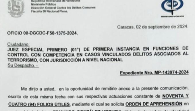 Venezuela ordenó el arresto del líder opositor, Edmundo González