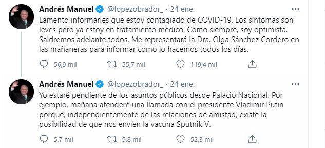 Desmienten versiones de que López Obrador esté hospitalizado por Covid-19