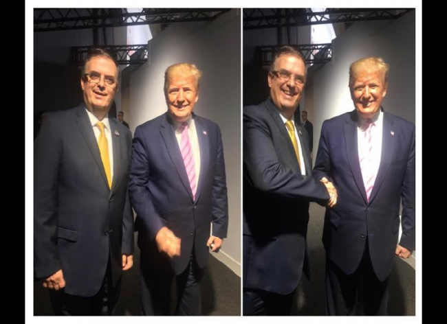 Ebrard y Trump se saludan en la cumbre del G-20
