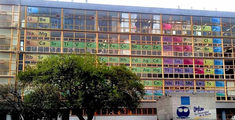La UNAM conmemora el Año Internacional de la Tabla Periódica en uno de sus edificios