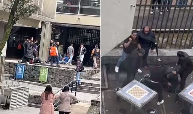 (VIDEO) Encapuchados irrumpen con palos y tubos en Contaduría de la UNAM