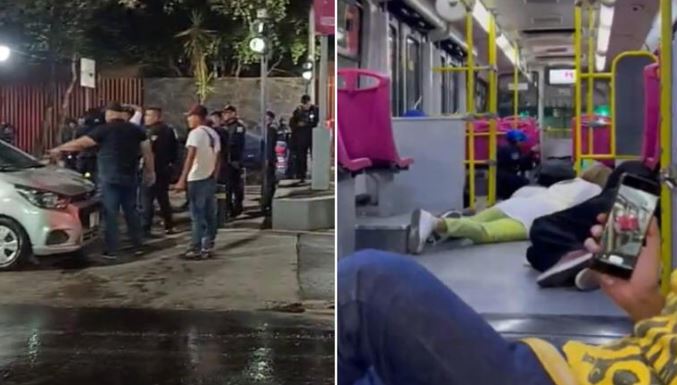 CDMX: Usuarios del Metrobús se tiran al piso por una balacera (no abrazadera)