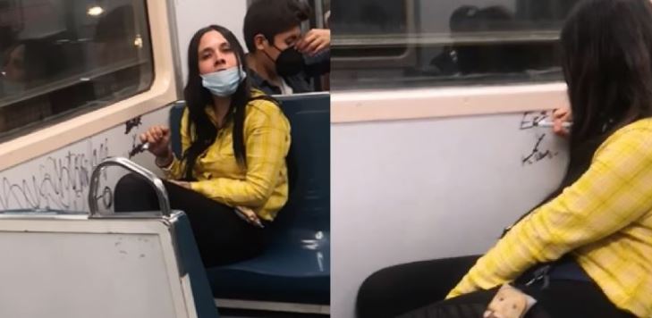Detienen a #LadyRayones, mujer que pintó el vagón del metro