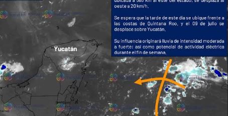 Onda tropical traerá lluvias moderadas y fuertes a Yucatán este fin de semana