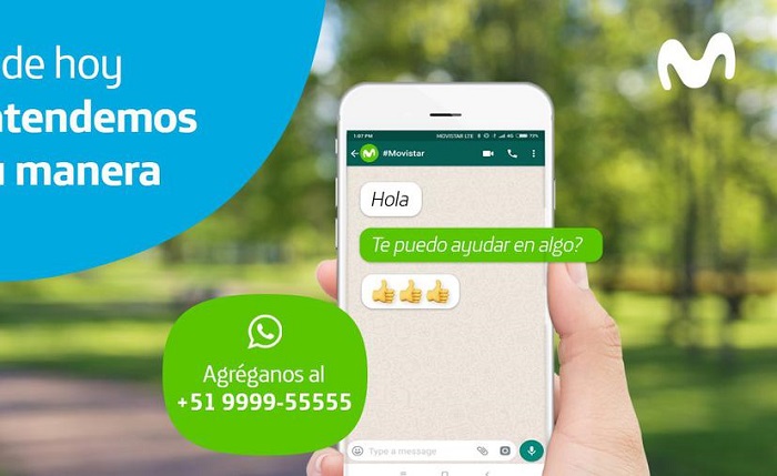 Nueva forma de atender al cliente_ Movistar dará servicio por WhatsApp