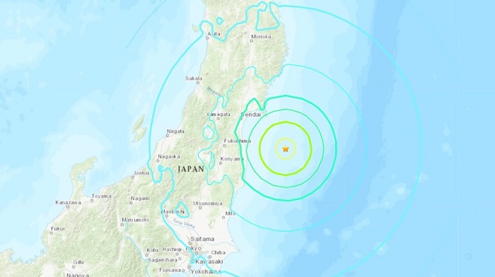 Sismo de magnitud 7.1 en costa este de Japón