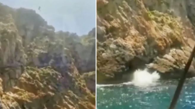 VIDEO: Saltó al mar desde un acantilado de 25 metros y muere frente a su familia