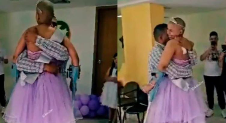 (VÍDEO) Quinceañera con cáncer conmueve por bailar el vals con su padre