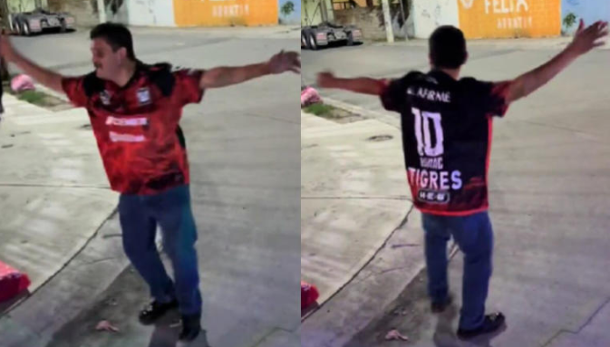 Hombre se pone a bailar “La Chona” frente a un trenecito y desata risas en redes