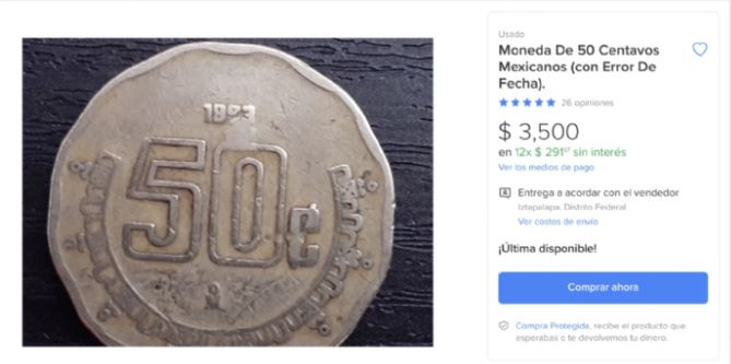 Moneda de 50 centavos se cotiza en más de $3,000 por este motivo