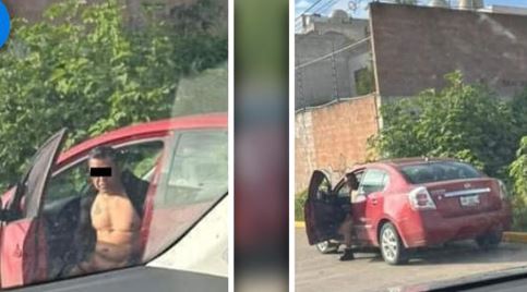 Puebla: Exhiben a acosador; semidesnudo, acecha a mujeres desde su auto