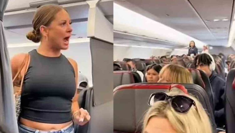 (VÍDEO) Mujer sufre crisis nerviosa por un pasajero imaginario en el avión