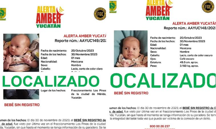 Mérida: Recuperan a dos bebés de 1 mes de edad desaparecidos