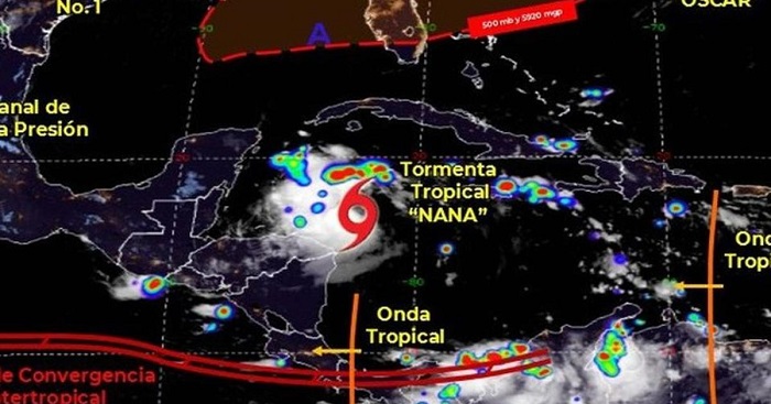 Tormenta Tropical “Nana” ocasionaría fuertes lluvias en zonas de Yucatán