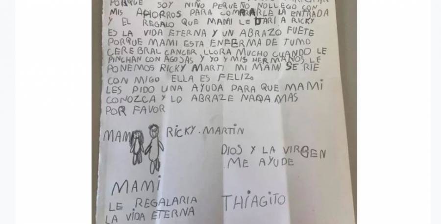 Niño gasta sus ahorros para que su mamá enferma conozca a Ricky Martin