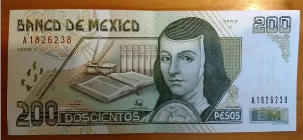 Billete 'viejito' de $200 pesos de Sor Juana se vende en plataformas en $2 mil