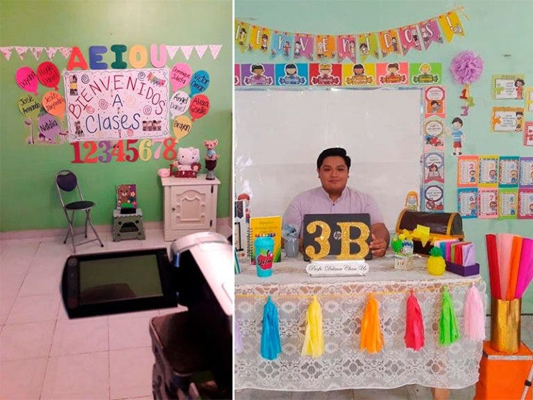 Maestros decoran sus salones virtuales por el regreso a clases