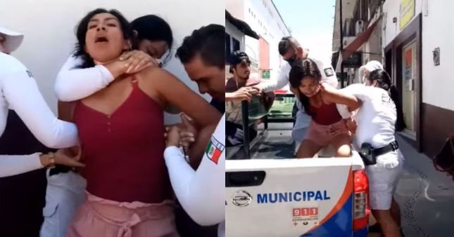 VIDEO: Policías someten a pareja por violar cerco sanitario para tomarse una foto