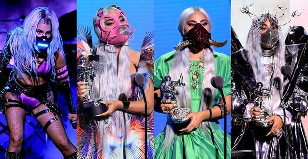 Lady Gaga arrasó con 5 premios en VMA; pero sus mascarillas fueron las protagonistas