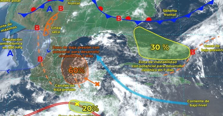 Conagua confirma potencial ciclón tropical en el Golfo de México