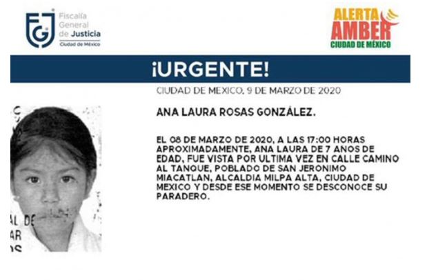 Otra niña de 7 años que desaparece en la CDMX