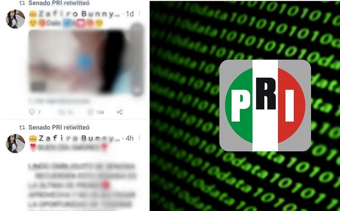 Cuenta de senadores del PRI en Twitter con contenido pornográfico ¿hackeo?