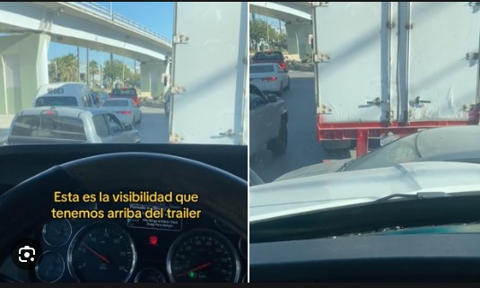 Trailero muestra su campo de visión trás del volante; nunca volverás a invadir su espacio