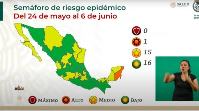 A partir del lunes, 16 entidades estarán en semáforo verde de Covid