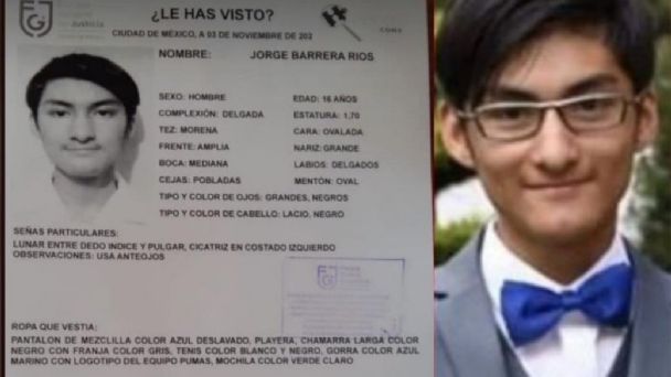 Hallan con vida a Jorge Barrera, estudiante de Prepa 5 desaparecido 10 días