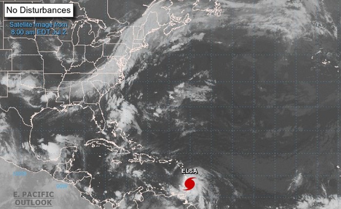 Tormenta tropical "Elsa" se convierte en huracán categoría 1