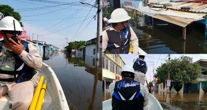 Corta CFE energía eléctrica a más 3,000 de Tabasco y Chiapas por inundaciones y deslaves