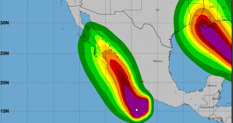 La tormenta “Nora” podría rozar la costa mexicana del Pacífico como huracán
