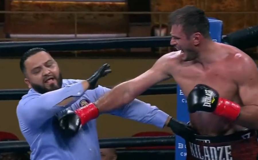 (VÍDEO) Boxeador se enoja y golpea a réferi tras perder por KO